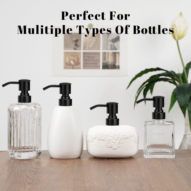 2 Pack Black 304 Stainless Steel Soap Dispenser Pump Replacement