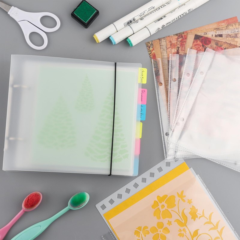 2 Sets Cookie Stencils Storage Folder for Storing 6x6 Stencils