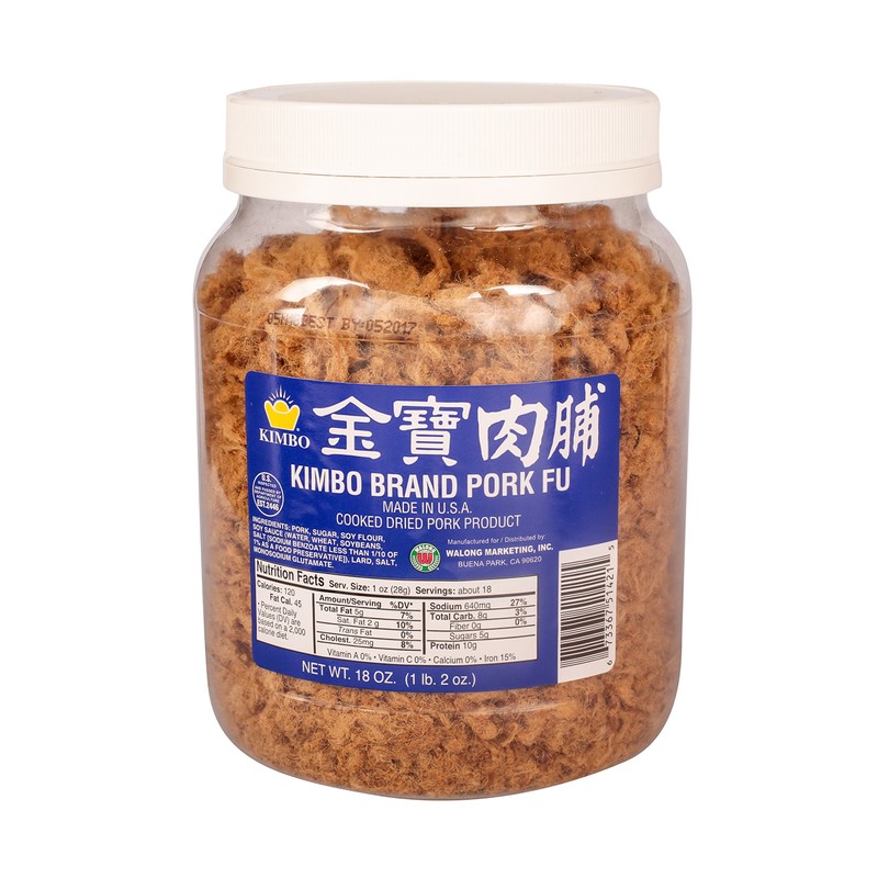 cooked dried pork (猪肉松) kimbo brand pork fu 18 oz