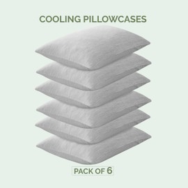 Elegant Comfort Premium Cooling Pillow Case Set for Hot Sleepers 6 Pieces Luxury Arc Chill Pillowcases Breathable Soft and Durable Reversible Pillowcases for Hair and Skin King Size