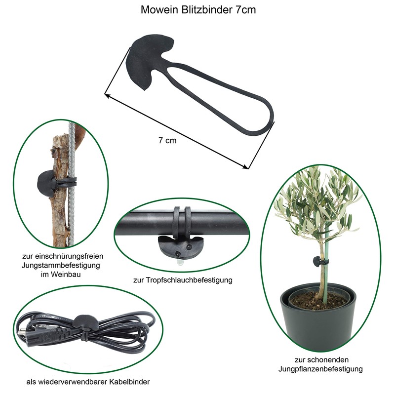 MOWEIN 50 Flash Ties 9 cm - Plant Ties for
