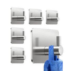 KollyKolla Handtuchhalter Ohne Bohren 6 Stück, Hochwertige Haken Selbstklebend Edelstahl Matt, Klebehaken Badezimmer, Klebehaken Extra Stark, Ideal für Kleiderhaken Wand Towel Holder Badezimmer Set