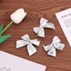 LUOEM Pack of 24 Small Silver Christmas Tree Bow Ties