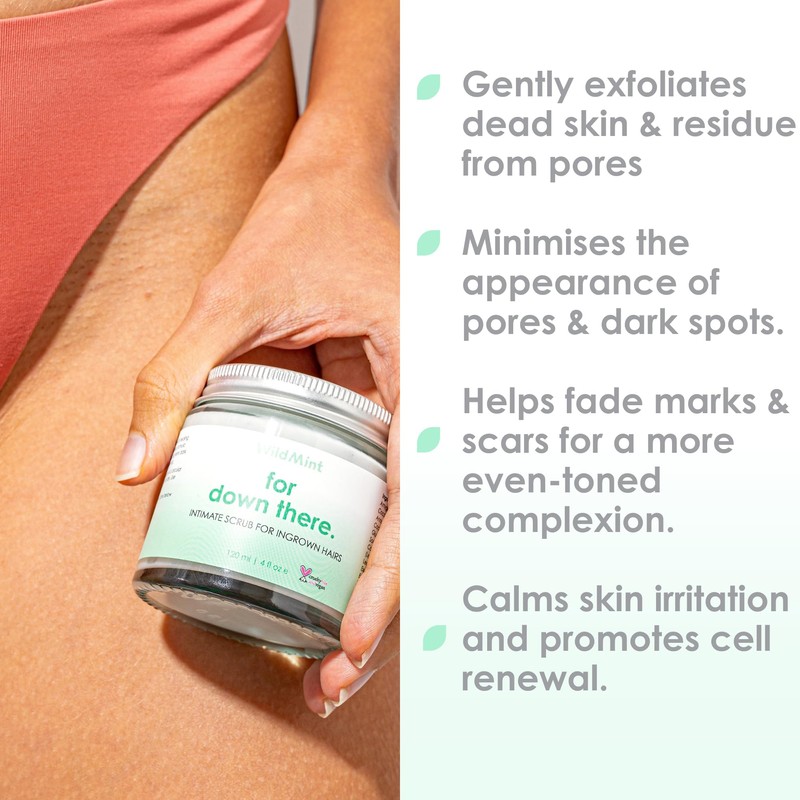 WildMint Intimate Scrub for down there| Ingrown Hairs, Razor Bumps,