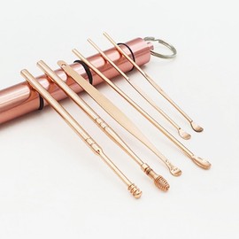 SFr Portable Stainless Steel Ear Pick Set Rose Gold