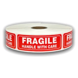 Labels and More 1x3 Fragile Handle with Care Labels Shipping Mailing Stickers 5 RLS- 1,500 Total