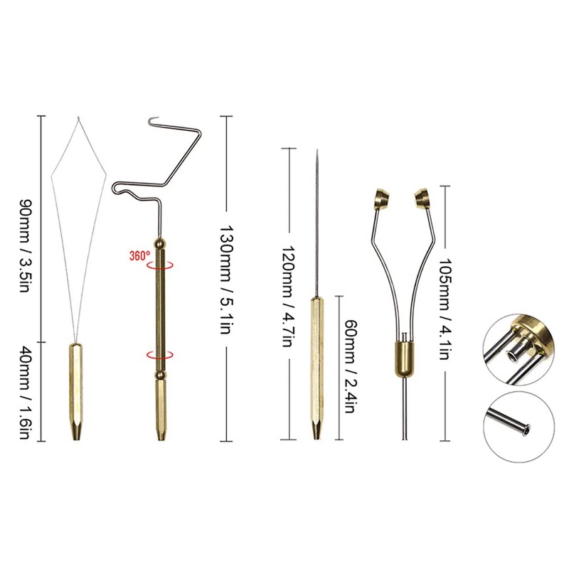 LIXADA Fly Tying Tools Kit 5/6PCS with Fly Tying Vise