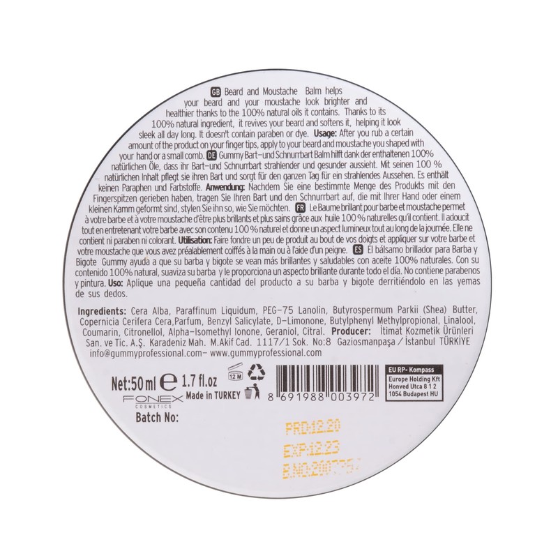 Gummy Fonex Cosmetics Professional Beard and Moustache Wax for Men