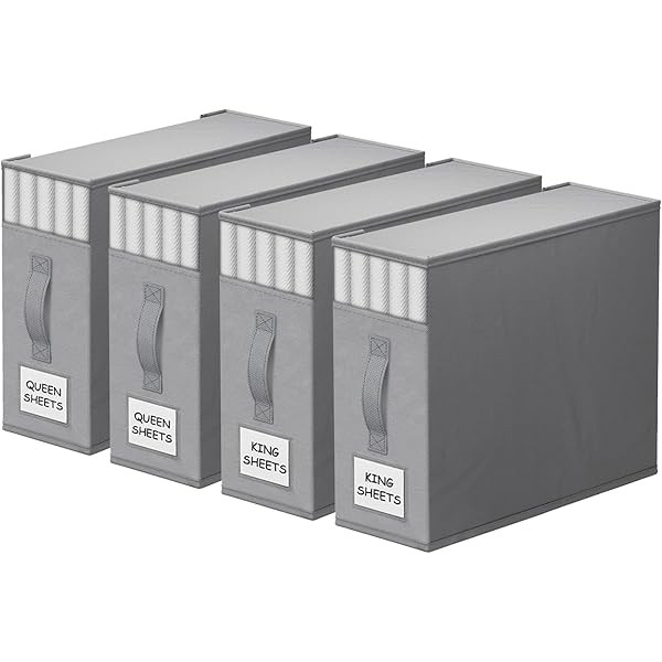 4 Pack Bed Sheet Closet Organizers and Storage,Sturdy Foldable Storage