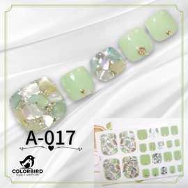 COLORBIRD Nail Seal, Spring and Summer, Foot Nail Seal, Foot Nail Seal, Cute, Flower, Sheer, Foil, Pearl Parts (A-017 A-018 A-019 A-020)