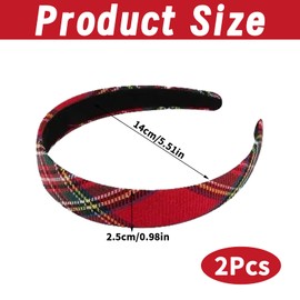 2 Pcs Red Headband, Red Headband Kids,Vintage Style Accessories Suitable for Daily Use Take Pictures Gatherings for Girls,Women
