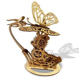 Butterfly Wooden 3D Puzzles Mechanical Butterfly，Mechanical Butterfly 3D Wooden Puzzle Mechanical Model Self Craft Deco Education Gift
