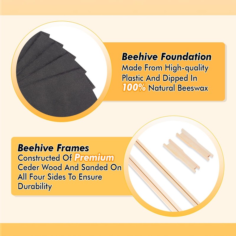 POLLIBEE Bee Hive,10 Frame Bee Hives Boxes Starter Kit, Langstroth