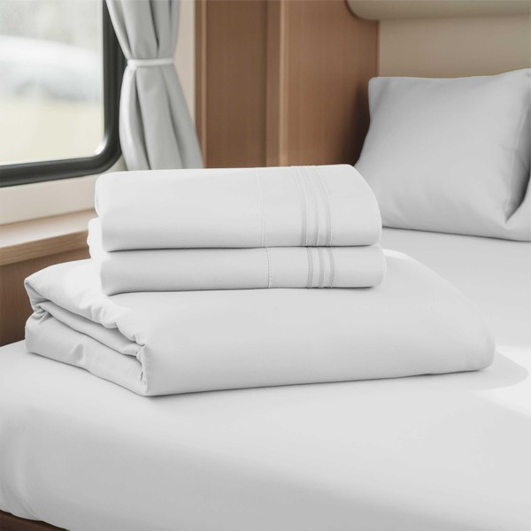 Hearth & Harbor Short Queen Sheets for RV, White RV