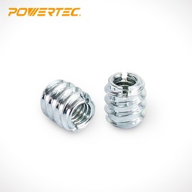 POWERTEC 50 Pcs 5/16'-18 Threaded Inserts | Nut Inserts, Screw Inserts for Hardwood, Softwood, Desk & Furniture | 13.8mm Length (QTI1003)