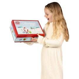 Christmas Eve Boxes Holiday Season Gift Box with Decorated with Santa, Snowman and Reindeer (Medium Box - Pack of 1)