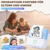 PRAOAHEI Mini Printer, Portable Photo Printer with 10 Rolls of