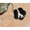 Kintsugi 20mm Black Howlite Broken Sakura Blossom Mended with 23k