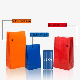 KEYYOOMY 72 Pcs Small Rainbow Paper Bags 3 Assorted Sizes Goodie Bags Small Rainbow Party Favor Bag Paper Lunch Bag (72 CT, 3 Sizes)