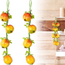 LUEYAO Fake Pomegranate Artificial Fruits Foam Pomegranates Highly Simulated Lifelike for House Kitchen Party Pub Decoration Cabinet Ornament 8 pcs (Pomegranate)