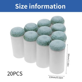 WeddHuis Pack of 20 Replacement Billiard Cue Heads, Billiard Cue Cap, Pool Cue Accessories Rod Billiard Cap (13 mm)