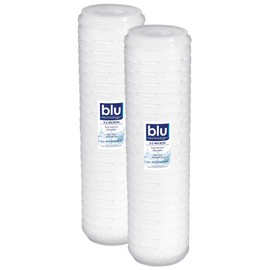 Blu Tech 10 Inch High Flow RV Water Filter 2 Pack, 0.2 Micron, 2.5" x 10" for RV System, Superior to 5 Micron or Whole House Filter Replacement