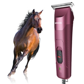 Professional Grooming Electric Corded 2-Speed Horse Clipper with Detachable Blade - Cool & Quiet Running Design - Includes Size T84 Blade for Complete Horse Grooming - Burgundy
