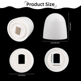 64 Pieces Universal Toilet Bolt Caps, Extra Tall 1.45 Inch Round Plastic Push-On Toilet Bowl Covers with Washers, Decorative White Screw Caps for Easy Installation