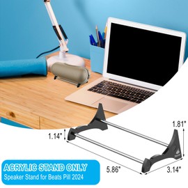 TXEsign Desktop Stand Speaker Holder for Beats Pill 2024 Bluetooth Speaker, Acrylic Speaker Stand Display Shelf Tabletop Holder Anti-Slip Base Mount for Beats Pill Speaker (Black)