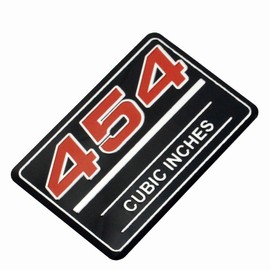 2X 454 Cubic Inch Emblem 3D Badge Valve Cover Metal Insert Decal Tonawanda 12393652 Black Red