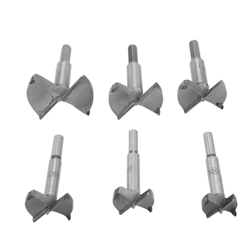 Forstner Drill Bit Set 6 Pieces 30-60 mm High-Strength Steel
