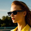 Revemo Rectangle Sunglasses Retro Style - Thick Frame UV Protection