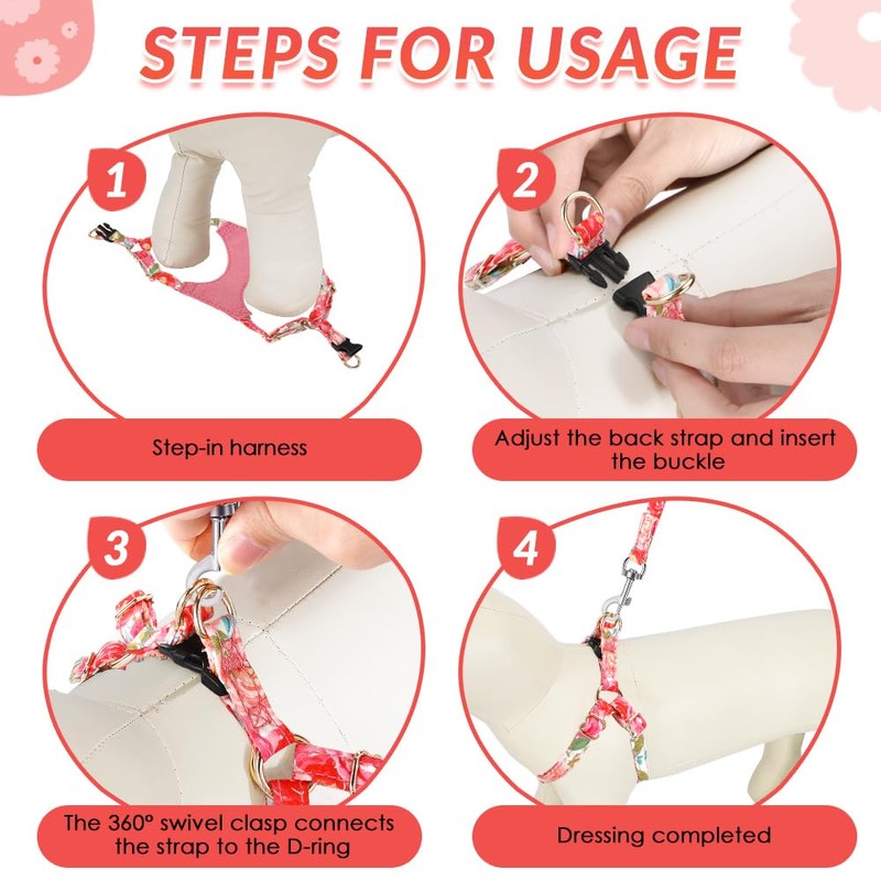 SlowTon Dog Harness Small Sized Dog - Soft XXS Dog