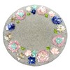 Christian Lacroix Beaded 3D Flowers Placemat Centerpiece Pink Blue Silver