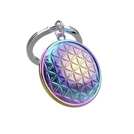 O meta[l]morphose METALMORPHOSE - Flower of Life Keyring - Balance & Positive Energies Keyring - Gift for Men, Women, Multicoloured, One Size, Contemporary, multicoloured, Contemporary