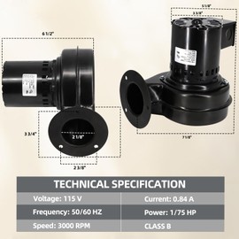 Criditpid Furnace Blower Fan Motor Replacement for Dayton 1TDP3, 4C443 & Fasco 50748-D500, Round 3.3 Inch Centrifugal Blower Motor.