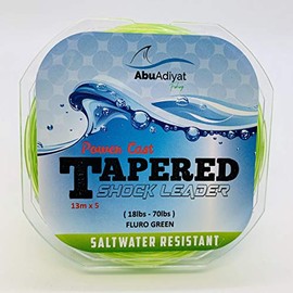 POWER CAST TAPERED SHOCK LEADER (Fluro Green, 18-70lbs)