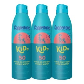 Coppertone Protector solar en aerosol para niños SPF 50, protector solar en aerosol resistente al agua para niños, sin oxibenzona, octinoxato, PABA y 