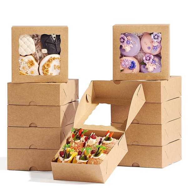 JCXGRVC JCXGRVC 5x5x2 Inch Truffle Boxes Pastry Gift Boxes Bakery