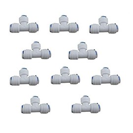 Lemoy Liimevvon 10x 1/4 inch Tee 3 Way Tube Quick Connect Push Fit RO Water Reverse Osmosis System