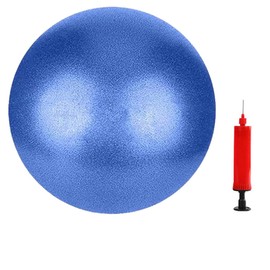 JUFANGFIN 6-Inch Pilates Exercise Ball for Yoga, Barre, Fitness & Physical Therapy Mini Squishy Balance Ball for Home Workouts Includes Pump for Easy Inflation(Blue)