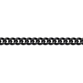 Metro Jewelry Stainless Steel Curb Chain Bracelet for Men with Black Ion Plating - 9 Inches Long 11 MM Wide with Fold Over Clasp