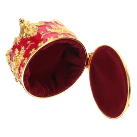 BESPORTBLE Vintage Rose Pattern Metal Jewelry Box Elegant Organizer for Rings Earrings Necklaces Bracelets Decorative Storage Case for Home and Jewelry Display