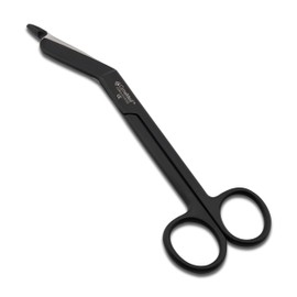 Cynamed Lister Bandage Scissors with Multicolor/Rainbow Titanium Coating - Perfect for EMT, Paramedics, First Aid Responders, Doctors, Nurses, Students and More (Black, 7.25 in.)