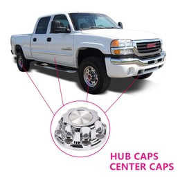 CNNELL 8 Lugs Wheel Center Cap HubCaps Compatible with Chevy 2001-2007 Silverado GMC Sierra 1500/Fit Silverado 1999-2008 Sierra 2500/Fit Suburban 2000-2008/Fit Avalanche 2002-2006 16 Inch Rim 4Pcs