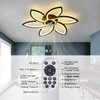 Ruibutrade 30inch Black Flower Modern CeilingFans with Lights, Low Profile