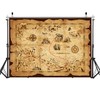 WOLADA Pirate Treasure Map Backdrop 7x5FT 12448