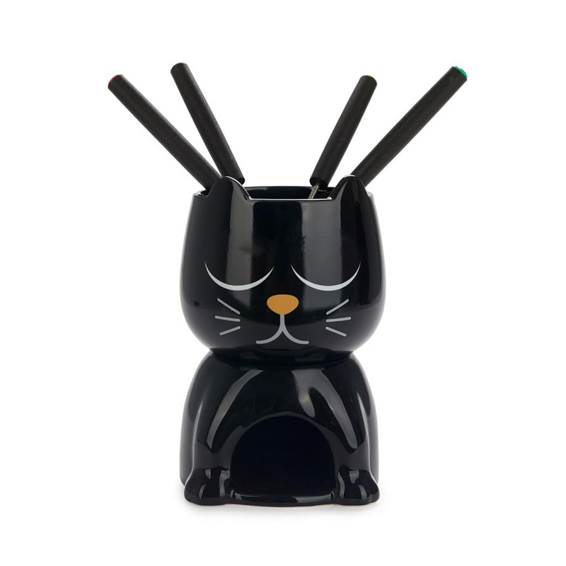 balvi Fondue Wake Cat Colour Black Heat Sensitive, Cat Opens