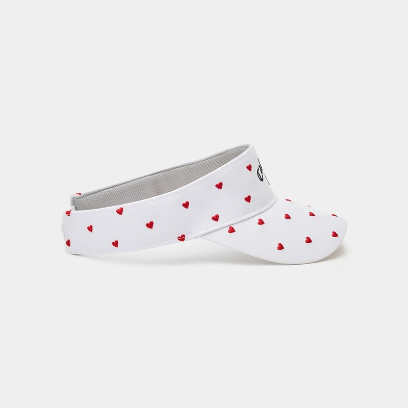 Callaway C24191208 Women's Sun Visor (Heart Pattern, Adjustable Sizing), Hat,