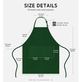 Syntus 12 Pack Bib Apron, Unisex Aprons Adjustable Waterdrop Resistant with 2 Pockets Cooking Kitchen Apron for Chef, BBQ Drawing Apron Bulk, Multi-Color